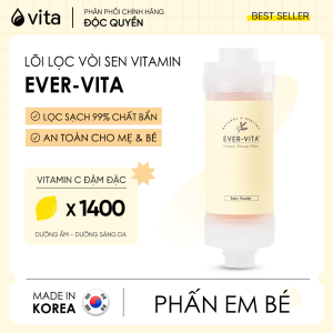 Lõi lọc tắm Vitamin EVER-VITA hương Phấn Em Bé giúp khử Clo dưỡng da - MADE IN KOREA