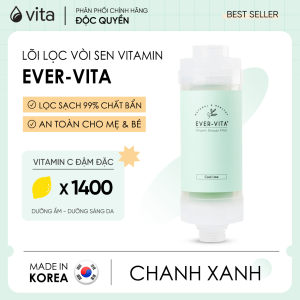 Lõi lọc tắm Vitamin EVER-VITA hương Chanh Xanh giúp khử Clo dưỡng da - MADE IN KOREA