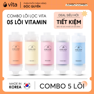COMBO 5 LÕI LỌC VITAMIN EVER-VITA giúp khử Clo dưỡng da - MADE IN KOREA