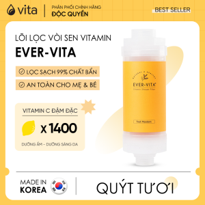 Lõi lọc tắm Vitamin EVER-VITA hương Quýt Tươi giúp khử Clo dưỡng da - MADE IN KOREA